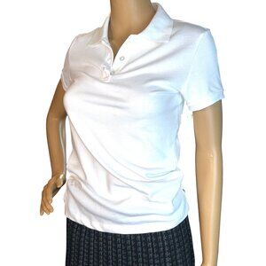 Aeropostale Womens White Polo Shirt Size S Preppy Athleisure Casual Chic
